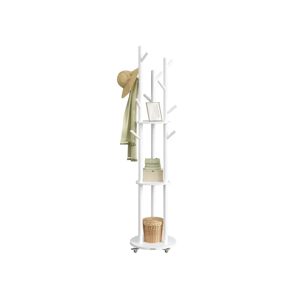 Freestanding Coat Rack With Shelves