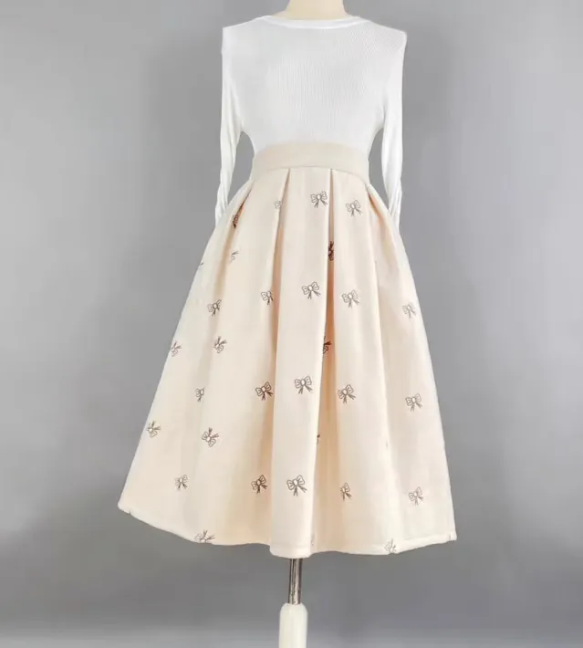 Modern Essential Everyday Casual Embroidered Skirt