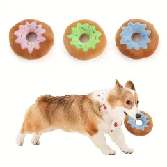 Colorful Plush Donut Dog Toy