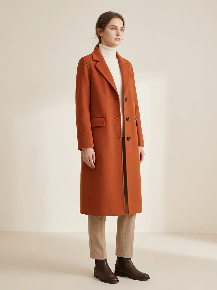 Warm Wool-Blend Outerwear Coat
