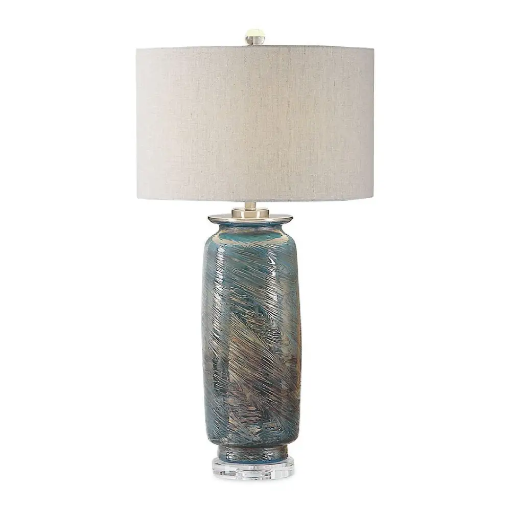 Swirl Textured Glass Table Lamp