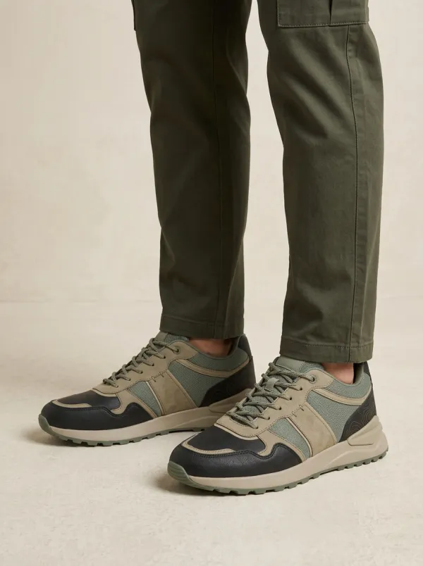 Men's Modern Outdoor Hiking Topographic Pattern Print Sneakers