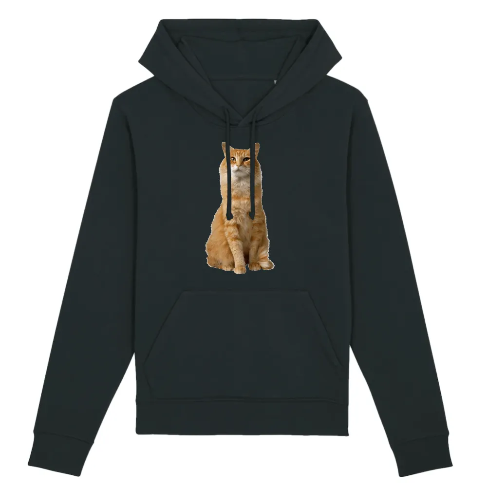 Orange Cat Graphic Pullover Hoodie