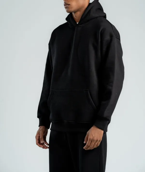 Black Oversized Hooded Sweatshirt