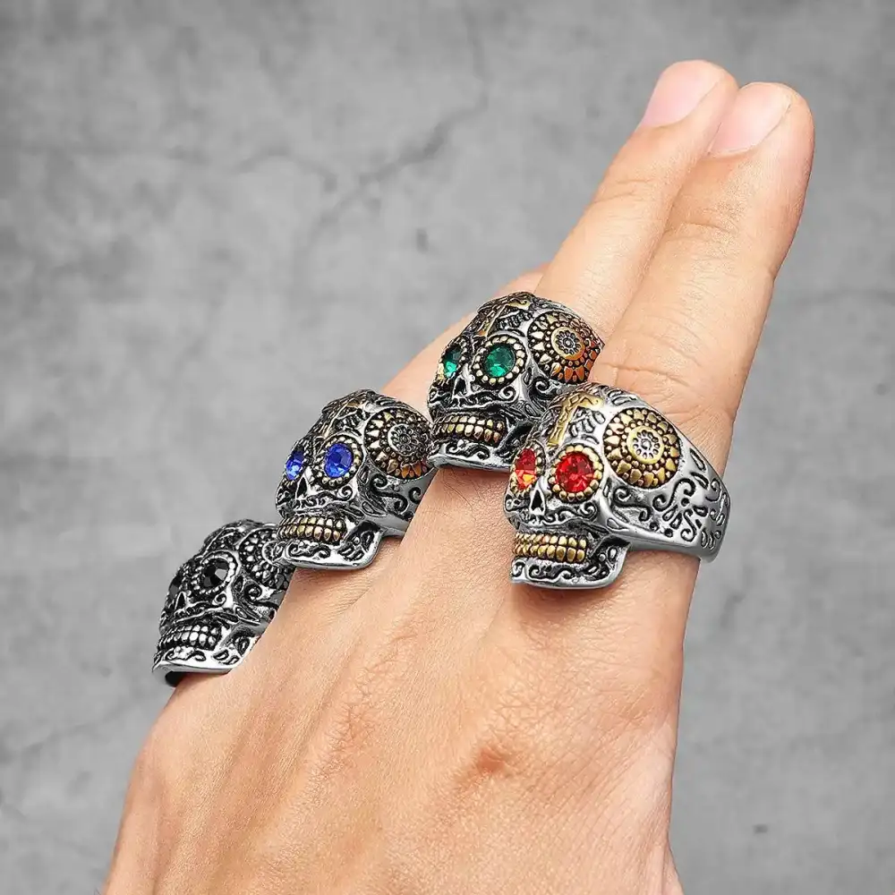Men's Sugar Skull Ring