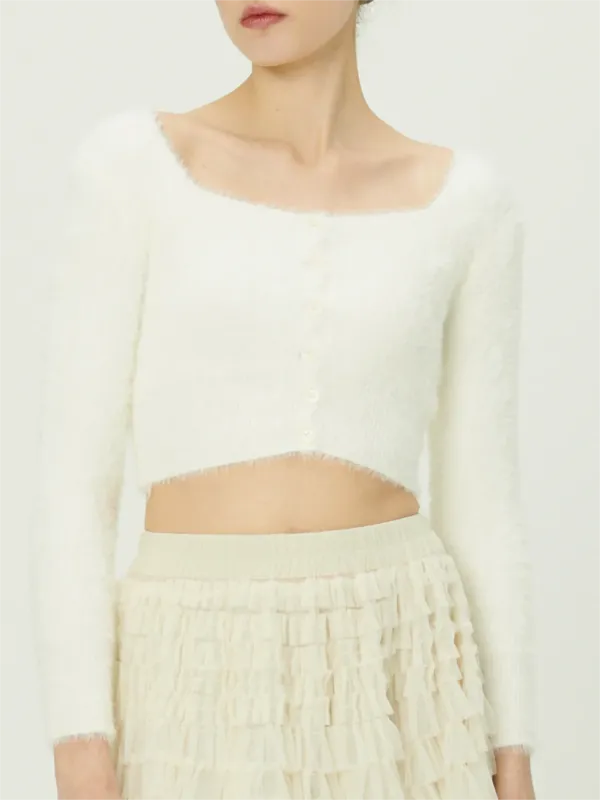 Fuzzy Crop Cardigan