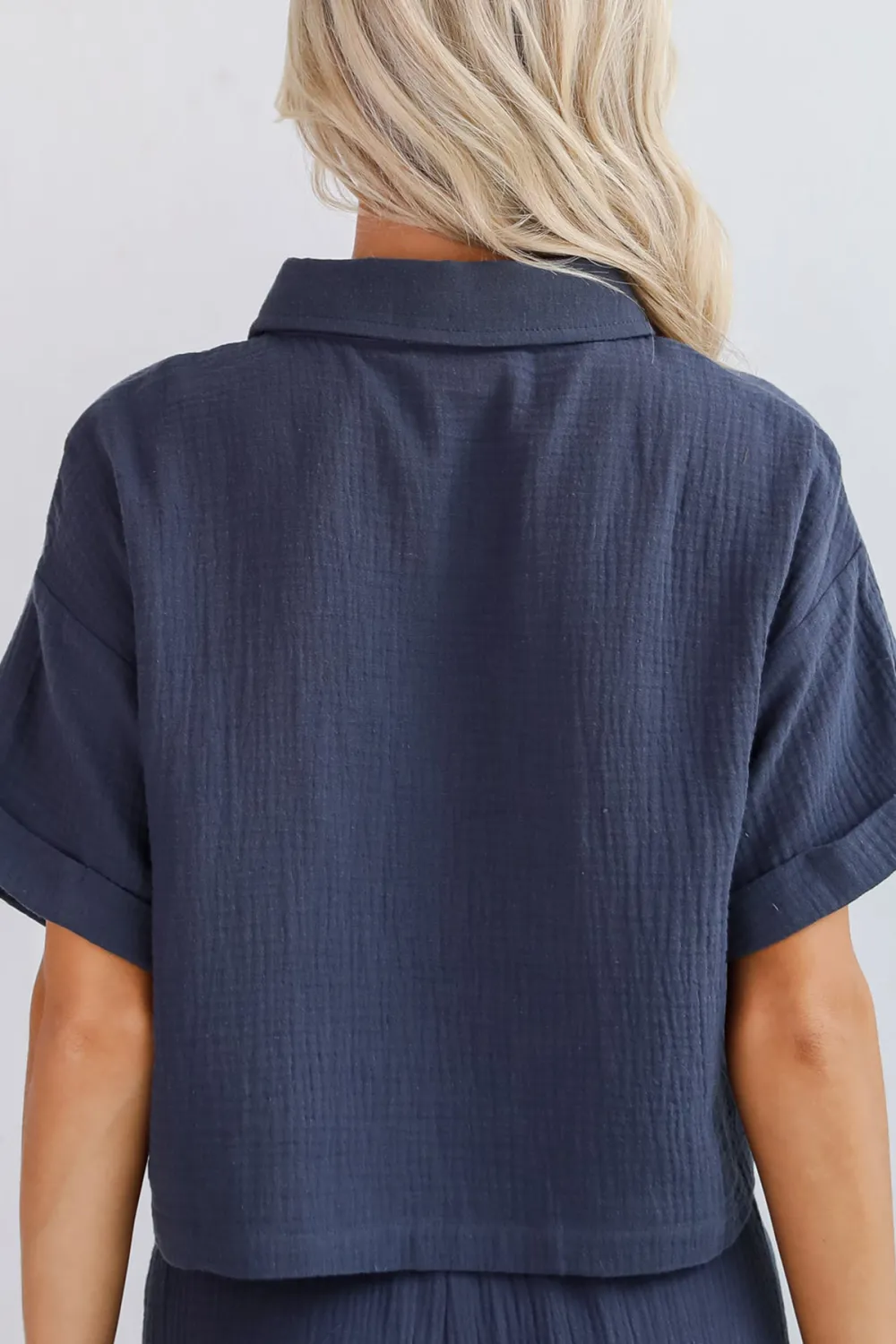Charcoal Linen Blouse