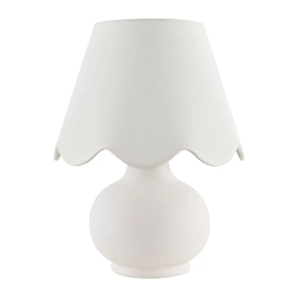 Scalloped Raffia Table Lamp