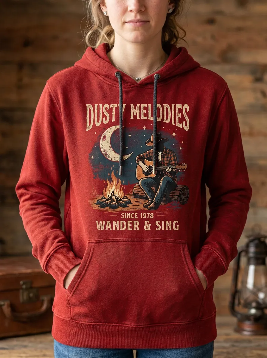 Cowboy Campfire Country Music Graphic Hoodie