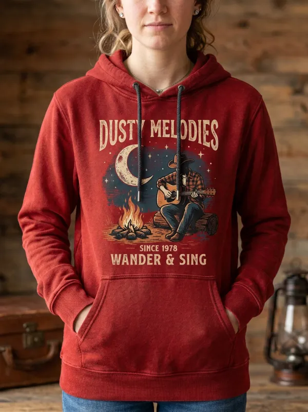 Cowboy Campfire Country Music Graphic Hoodie