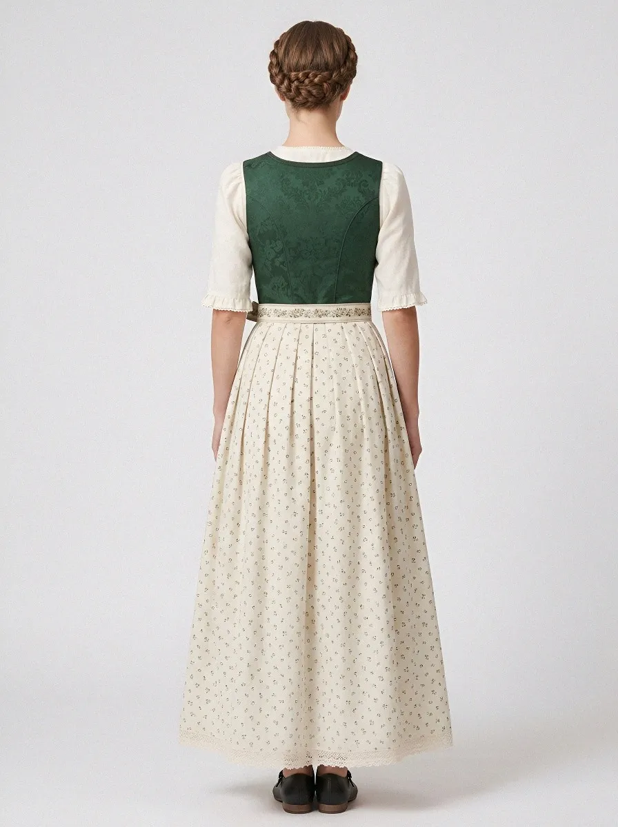 Traditional Floral Embroidered Women's Bavarian Oktoberfest Dirndl Dress