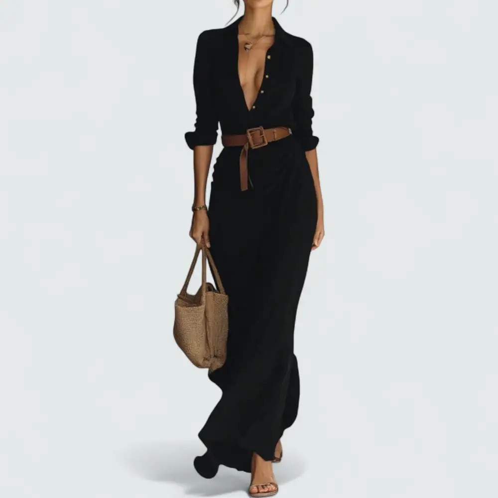 Long Sleeve Flowing Maxi Dress