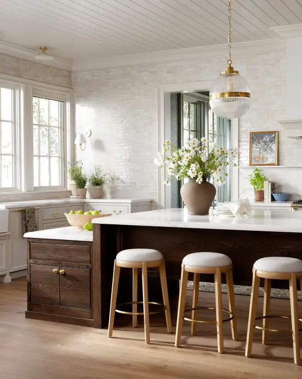 Modern Leather Counter Stool
