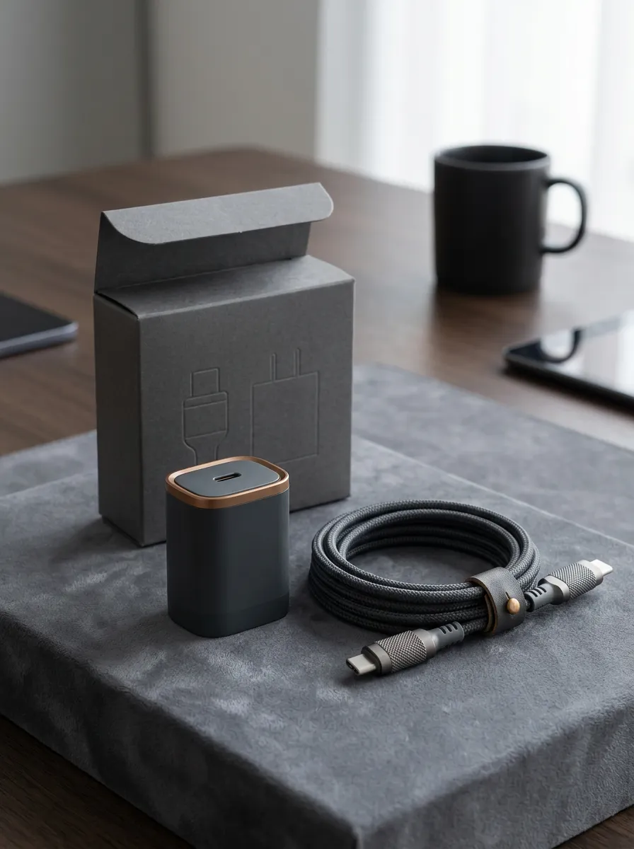 Matte Black Braided Charger and Cable Set