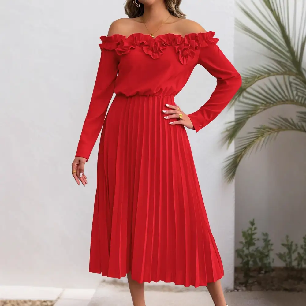 Women's Layered Pleated Bridal Dress