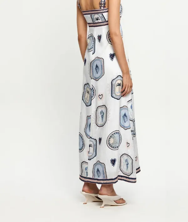 Linen Square Neck Maxi Dress