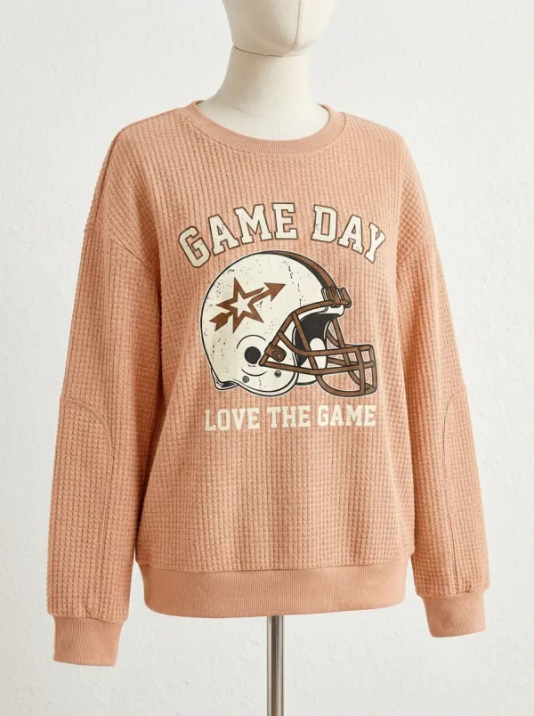 Football Graphic Casual Hoodie