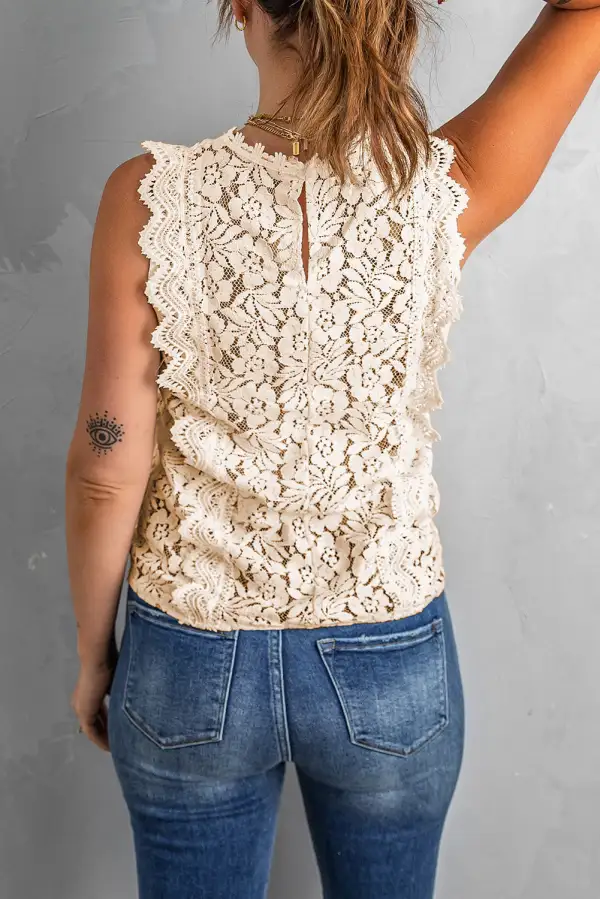 Classic Lace V Neck Tank Top
