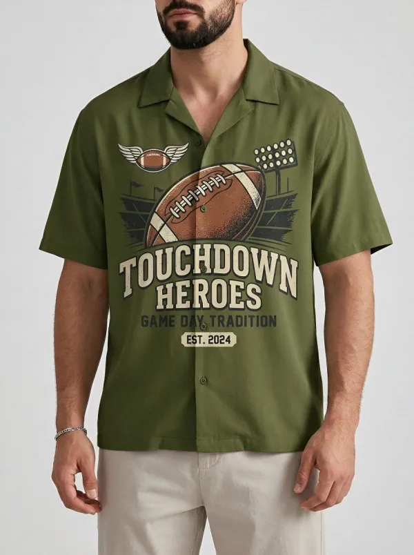 Men's American Football Touchdown Heroes Stadium Printed Camp Shirt