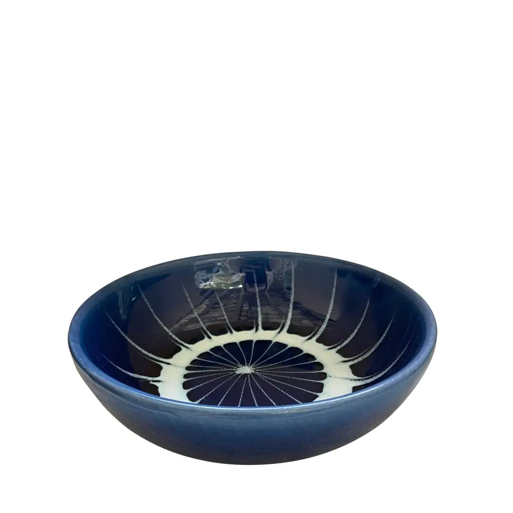 Sun-Motif Summer-Inspired Ceramic Dessert Bowl