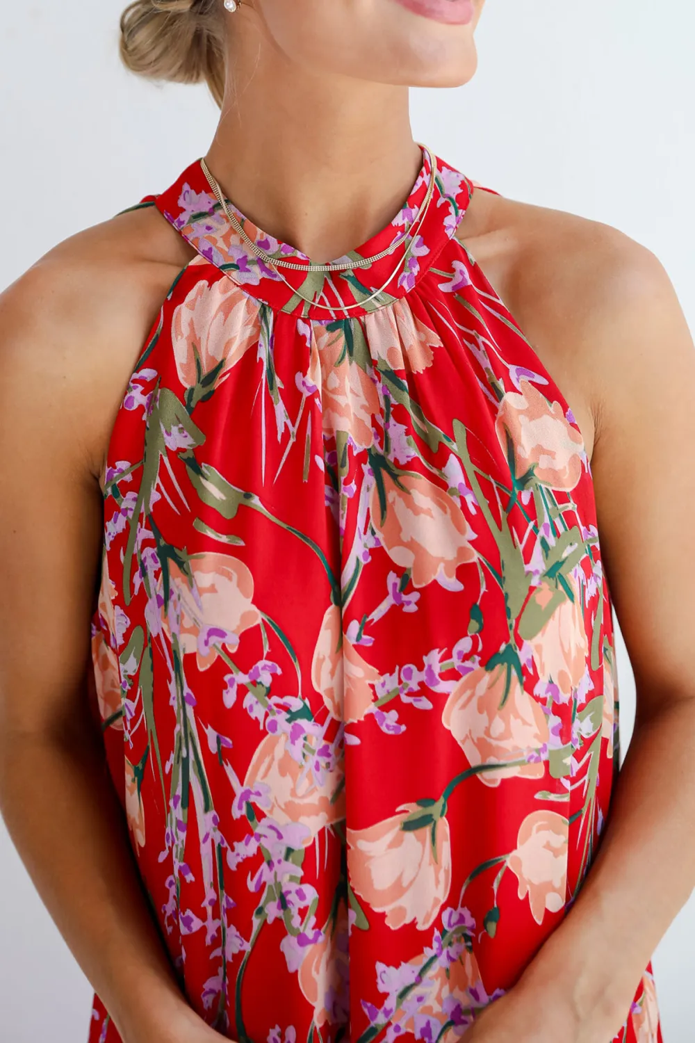 Red Floral Maxi Dress