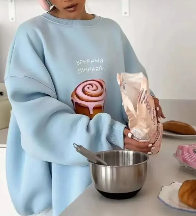 Dessert Drop Shoulder Oversized Baggy Fit Sweatshirt