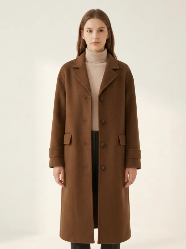 Autumnal Wool-Blend Outerwear Coat