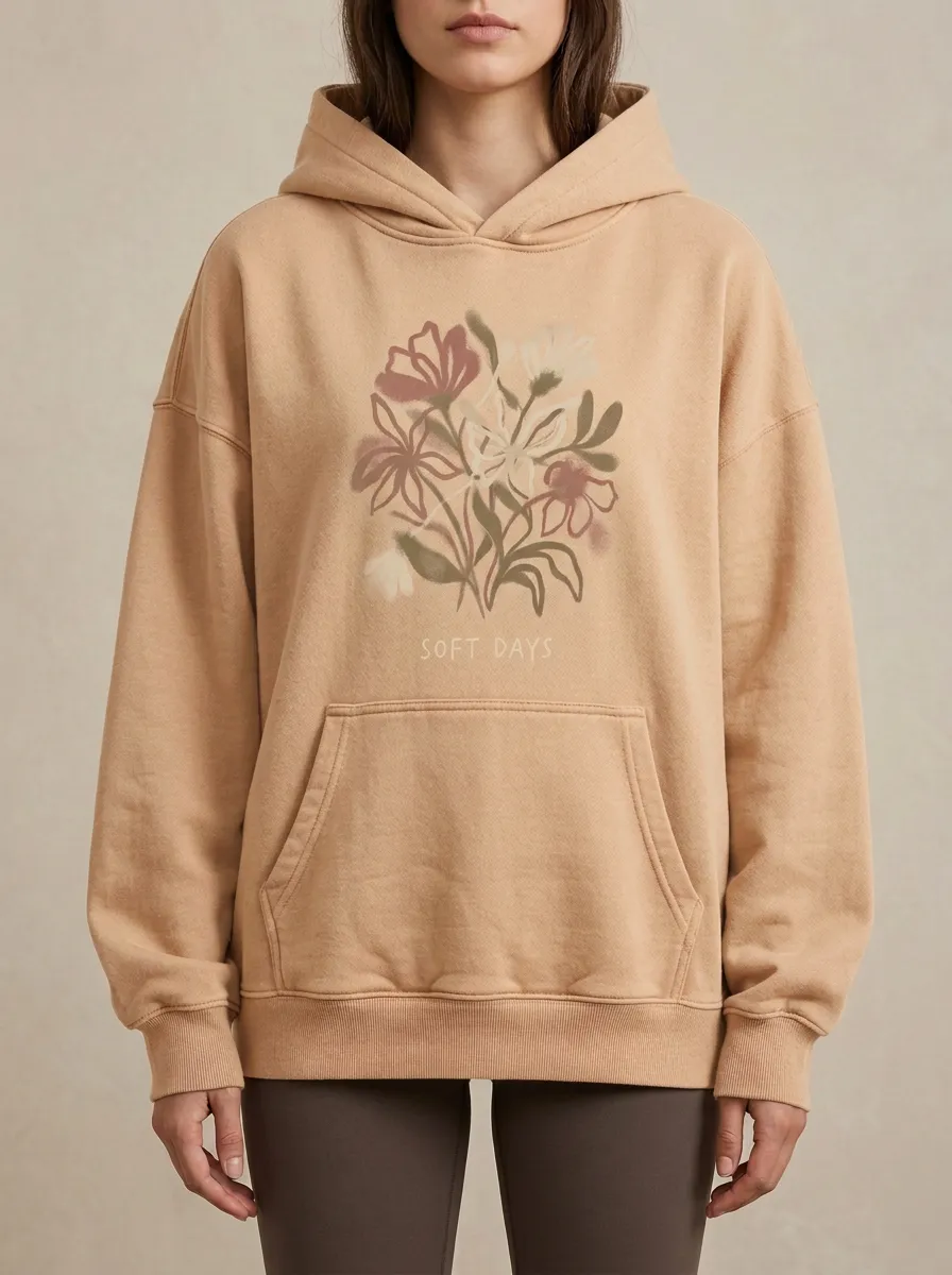 Soft Days Floral Butterfly Hoodie