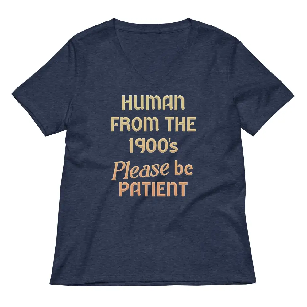 Human Print V Neck Tee