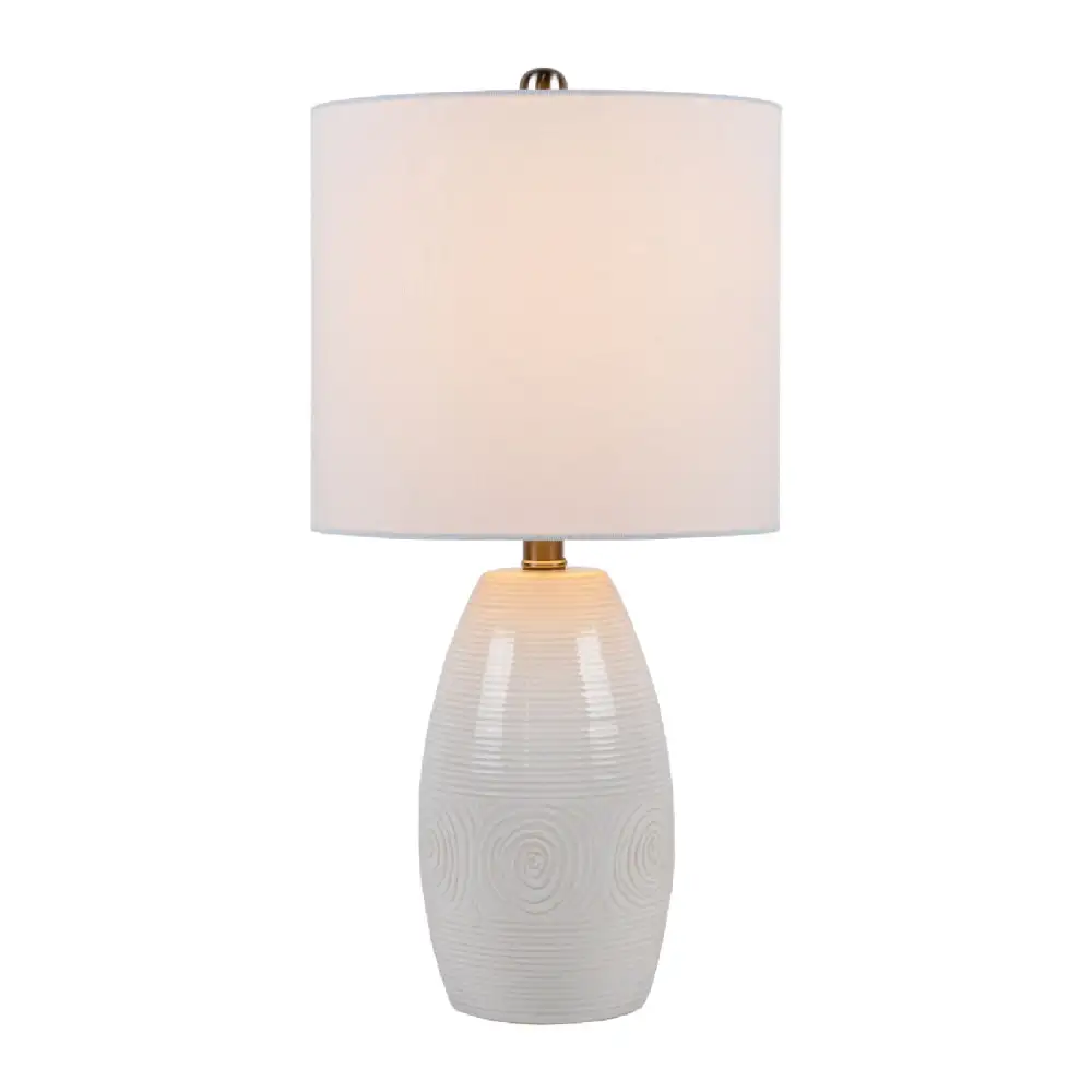 Textured Linen Ceramic Table Lamp