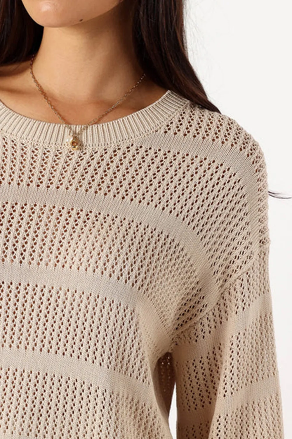 SAND LONG MESH TOP