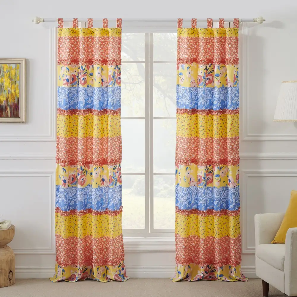 Microfiber Vintage Curtain Panel Pair