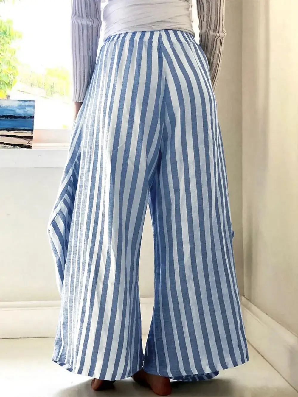 Relaxed High Waist Wide Leg Pants