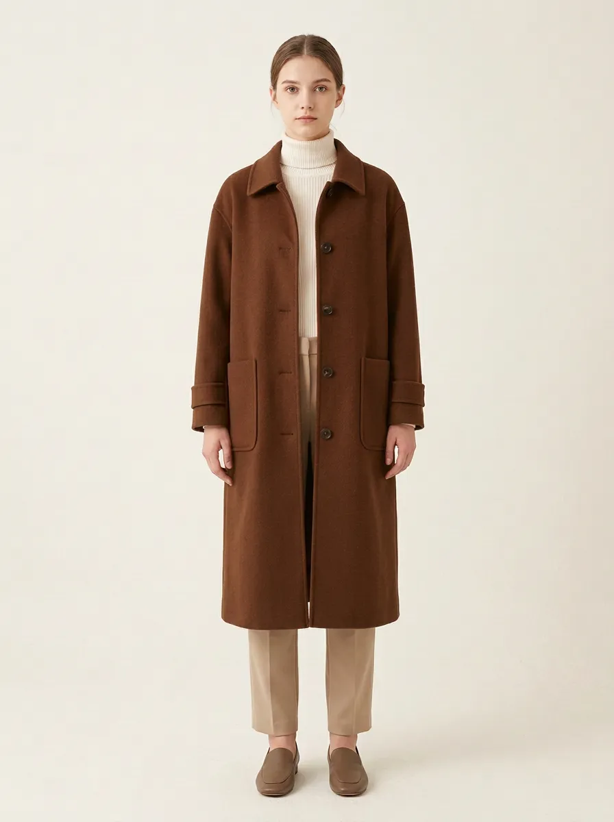Polished Wool-Blend Outerwear Coat