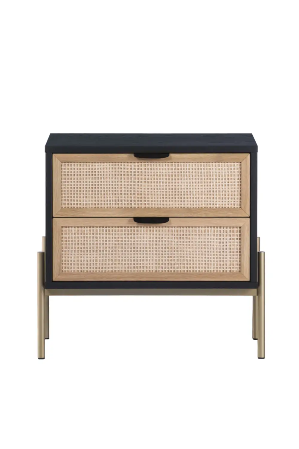 Nightstand with Rattan Drawers