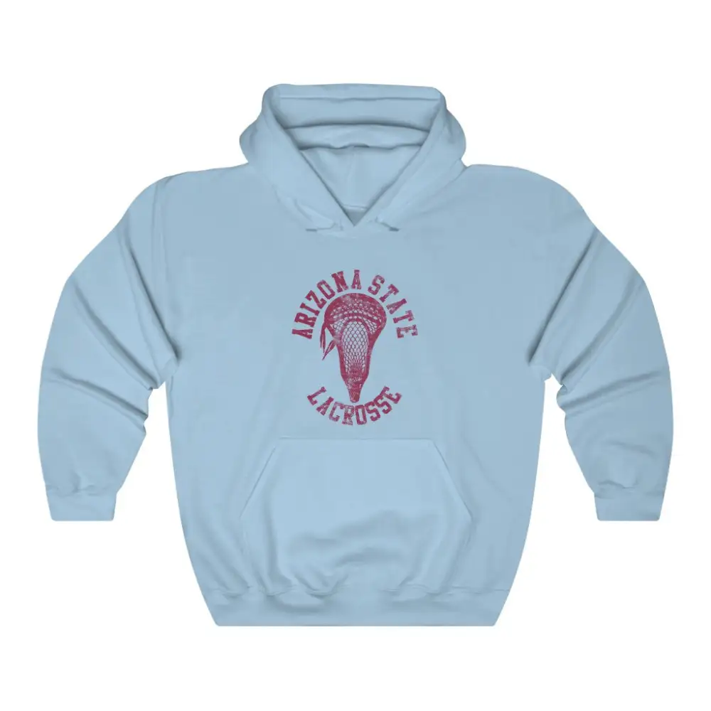 Stick Head Maroon Accent Lacrosse Graphic Pullover Hoodie