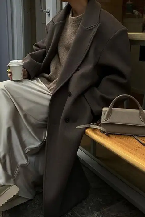 Loose Asymmetrical Leather Coat