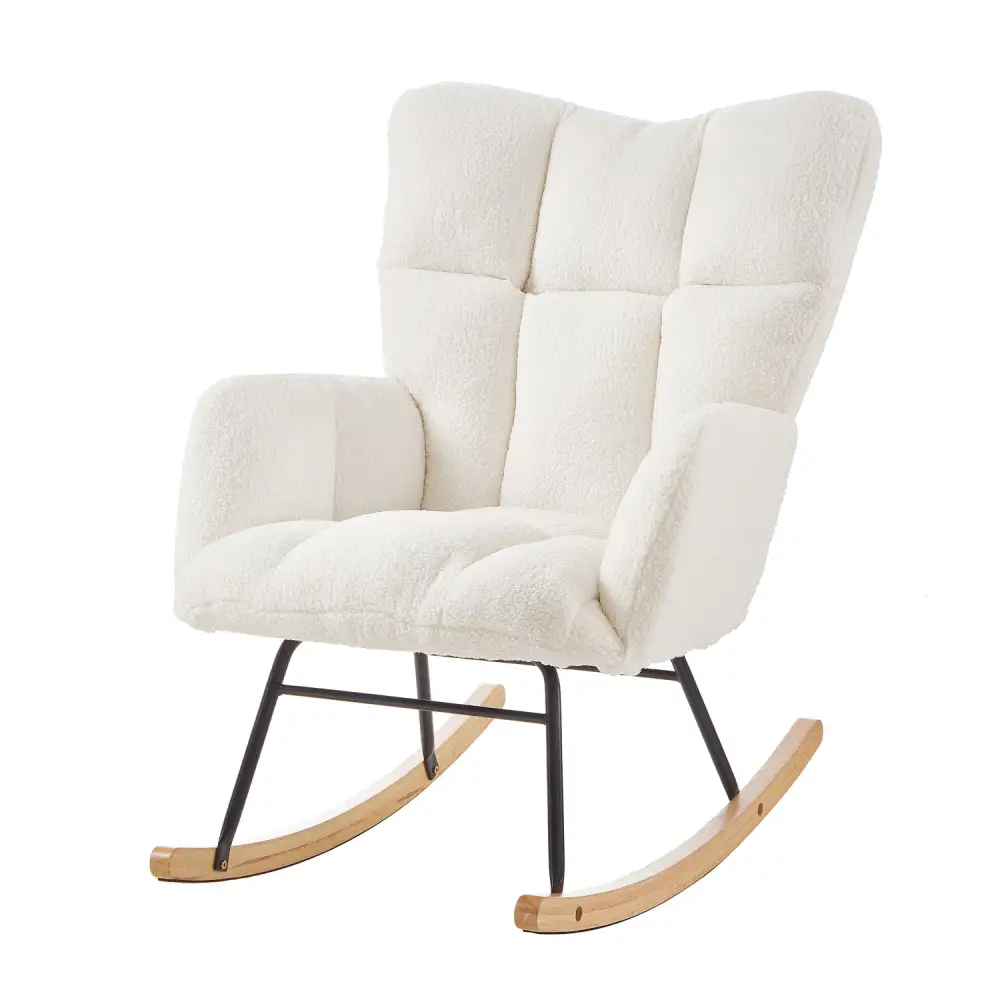 Curved Upholstered Rocking Chair