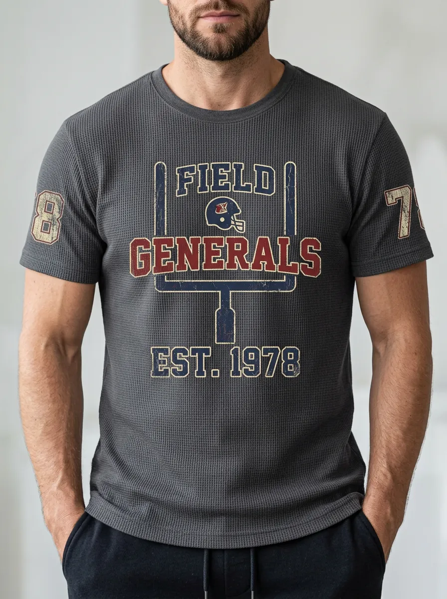 Men's Refined Football Ball Crew Neck Graphic T-Shirt