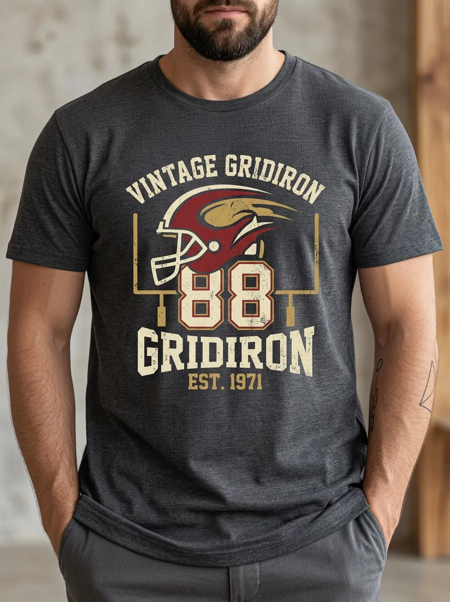 Men's Classic Gridiron Vintage Helmet T-Shirt