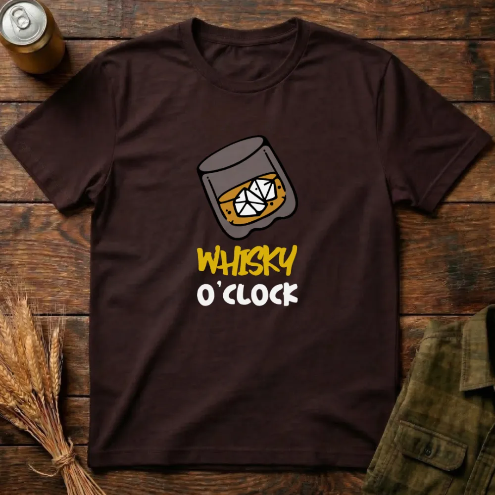 Whisky O'Clock Graphic Cotton T-Shirt