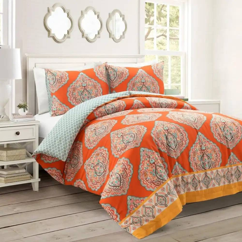 Timeless Cotton Reversible Duvet Cover Bedding Set