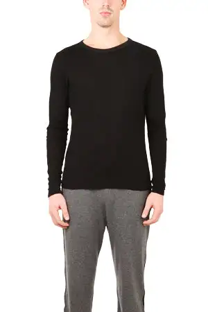 Refined Long Sleeve Crewneck Cotton T-Shirt