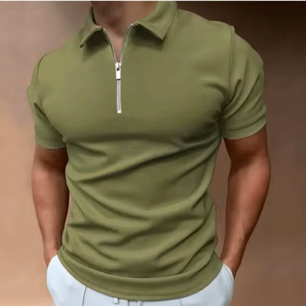 Men's Polo Shirt Polo With Zipper And Collar Classic Design And Elegant