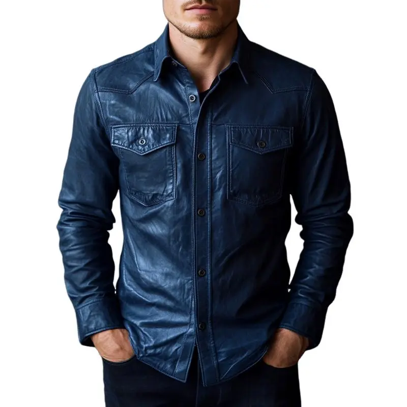 Field Pocket Leather Shirt