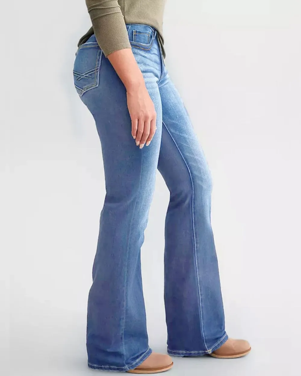 Stretch Slim-Fit Kick-Flare Jeans