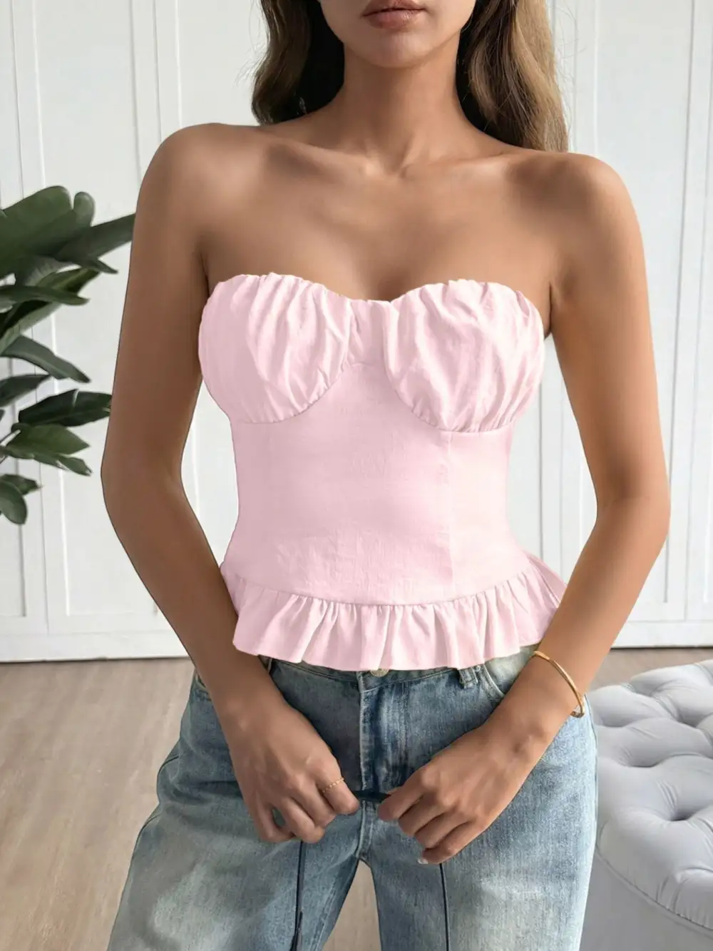 Ruffled Tube Top