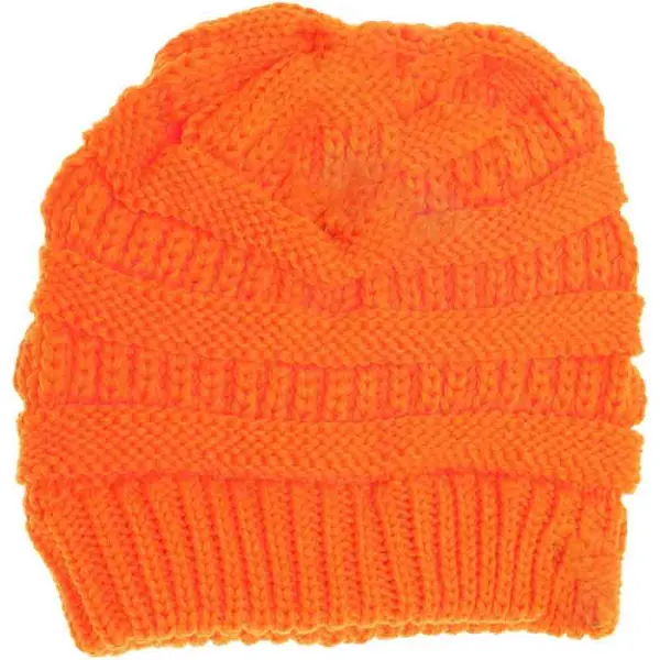 Criss Cross Ponytail Knit Beanie