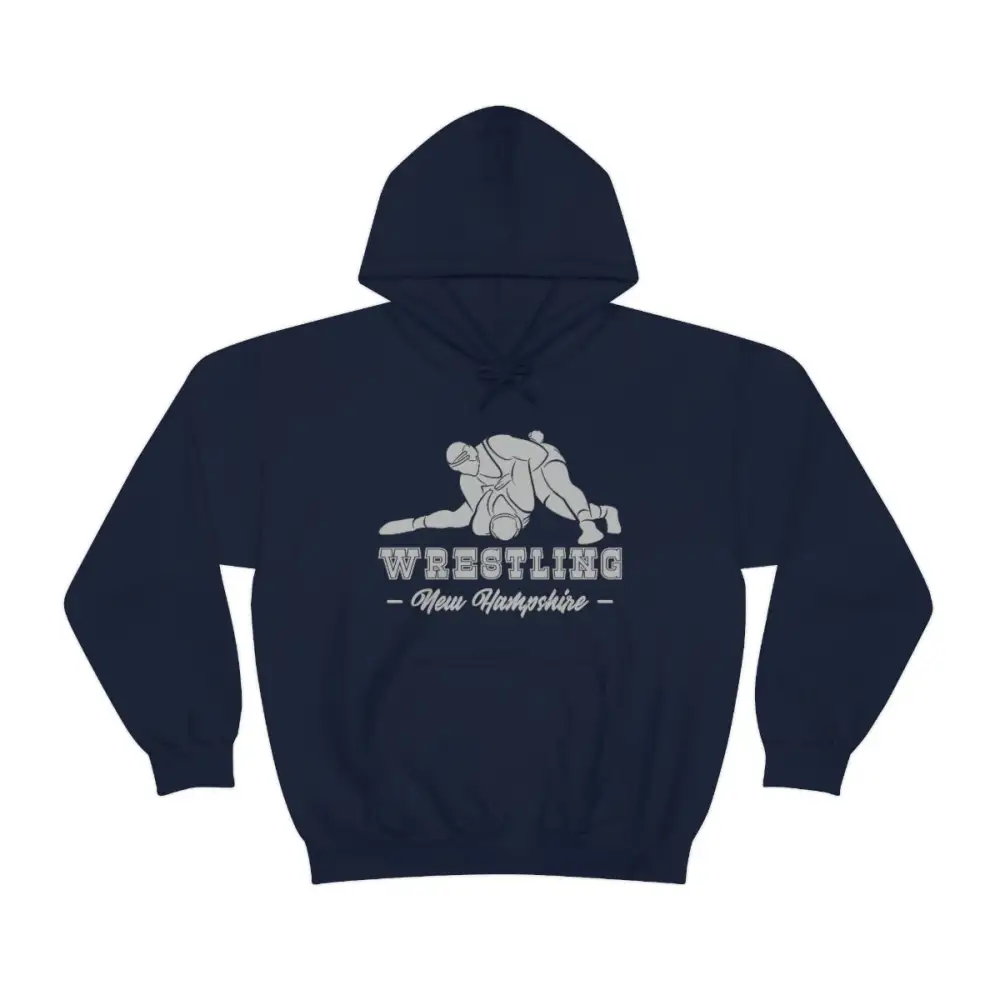 Soft Fleece Minimal Emblem Wrestling Graphic Pullover Hoodie