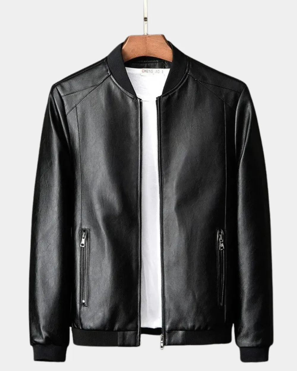 Smooth Faux Leather Zip Jacket